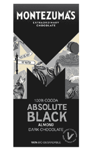 Montezumas Absolute Black with Almond  90g